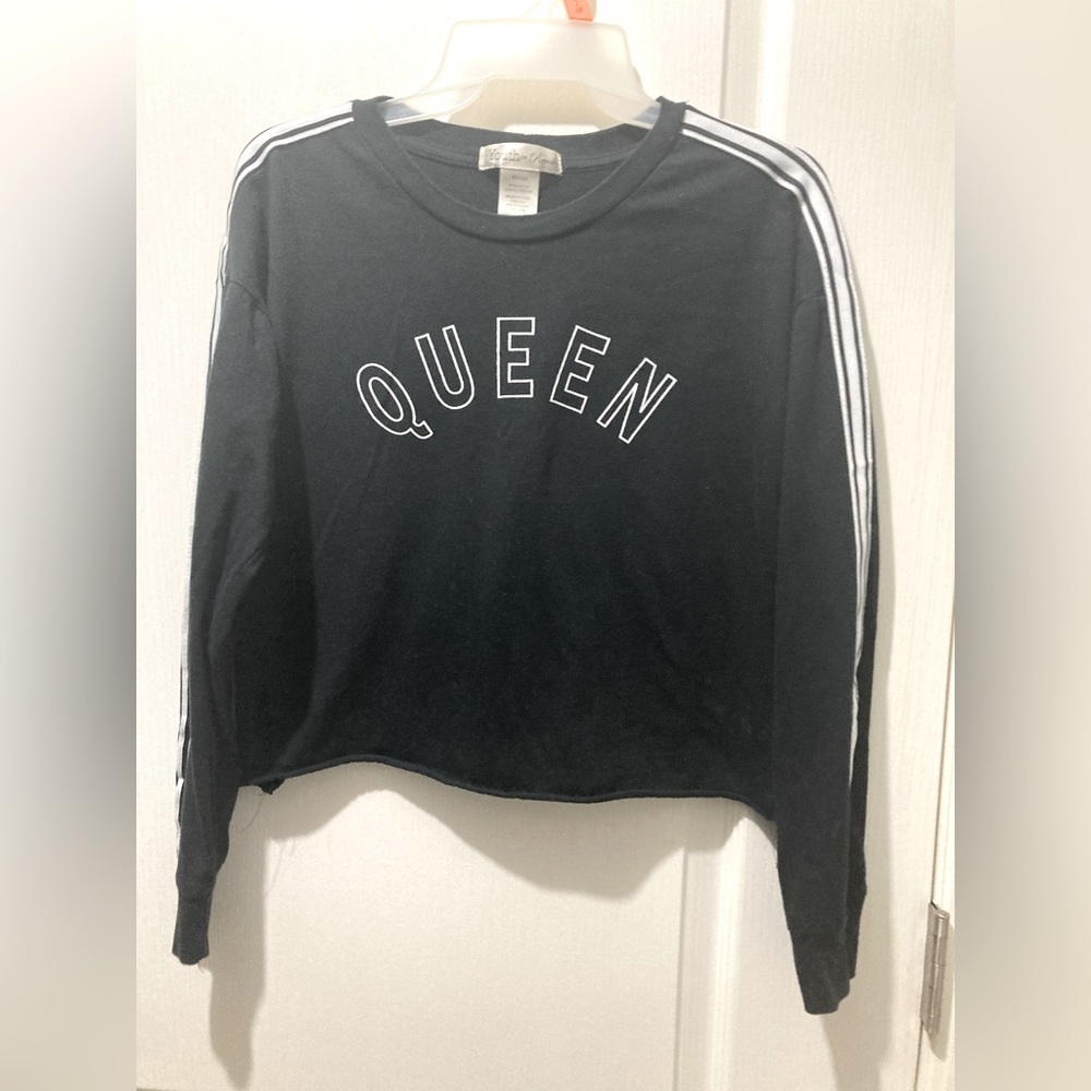 Youth in Revolt black crop top, size Medium